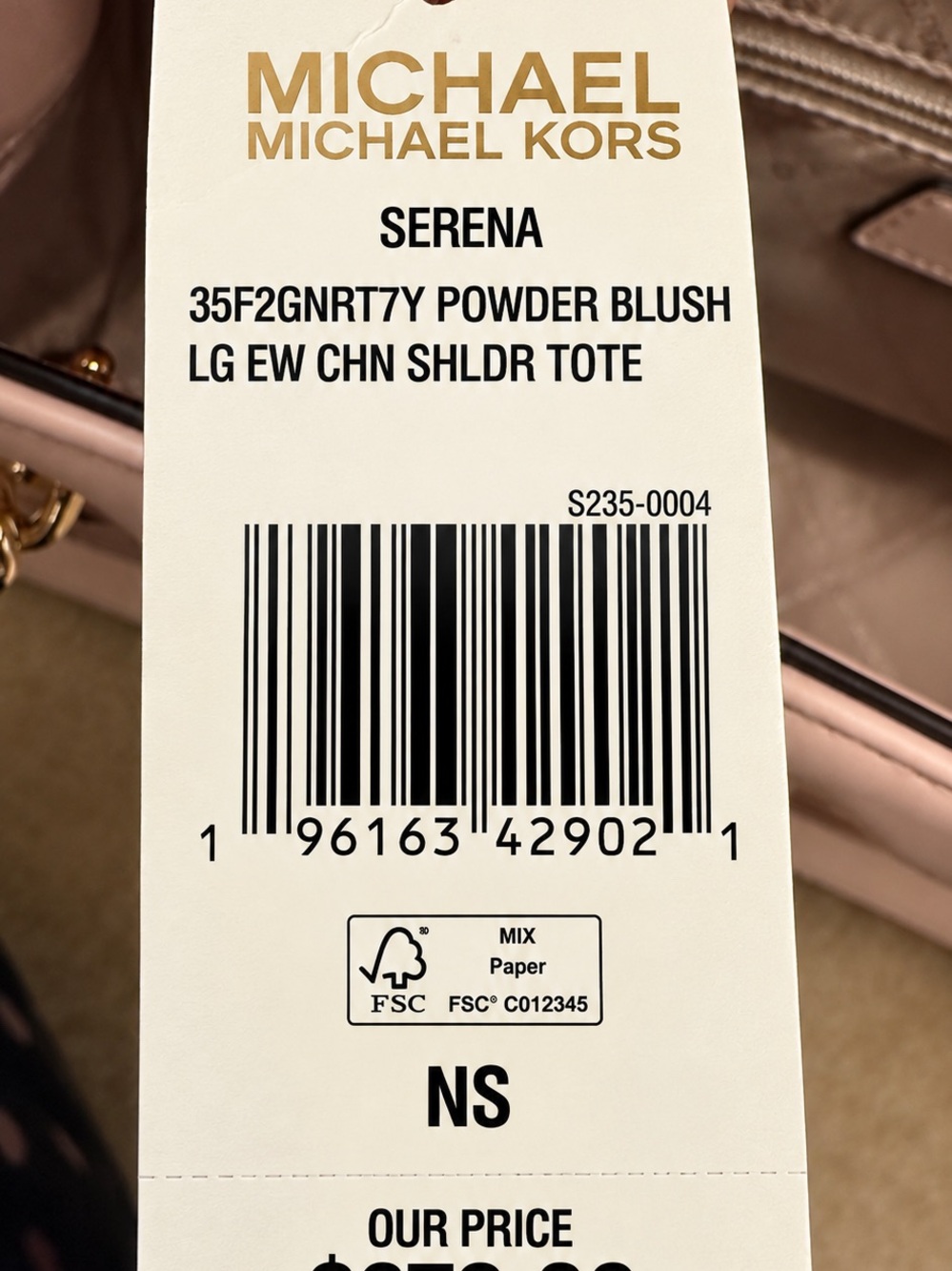 Michael Kors Pink Serena Leather Tote Large East West Powder Blush - Picture 2 of 11